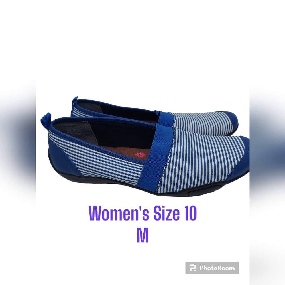 Ros Hommerson Carol Blue/White Striped Loafer - Picture 6 of 12